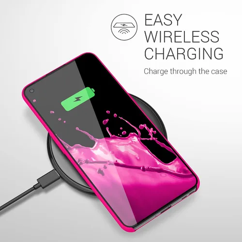 Miniatura 9 de kwmobile Funda compatible con OnePlus 9 (versión EU/NA) - Funda de silicona TPU con acabado suave - Rosa neón