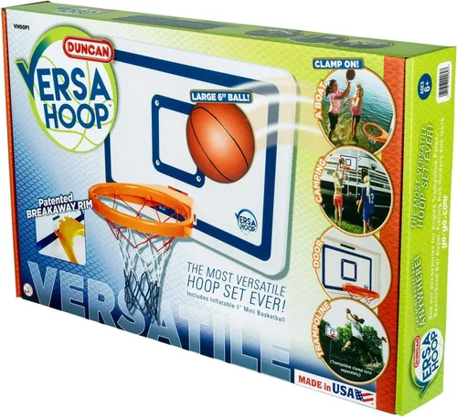 Miniatura 15 de Duncan Toys VersaHoop - Kit de aro XL de minibasket para uso en interior/exterior, aro de gran tamaño, pelota duradera, gancho de puerta, juego