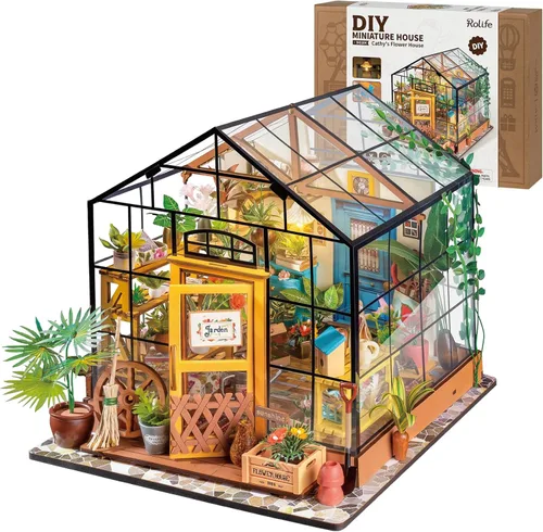 Miniatura 10 de Rolife - Kit de casa de muñecas en miniatura de bricolaje para adultos, fáciles de ensamblar, juegos de construcción de mini invernaderos, casa
