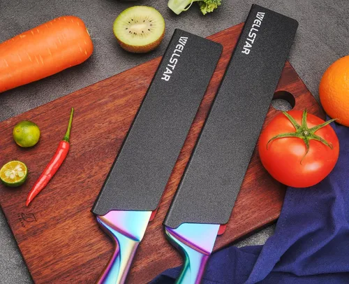 Miniatura 8 de WELLSTAR Juego de protectores de bordes de cuchillo, 2 fundas universales de cuchilla, fundas protectoras de ABS sin BPA, forro de fieltro