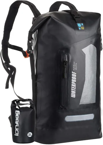 IDRYBAG Mochila impermeable para hombres 20L/30L/40L, bolsa seca flotante para kayak, mochila seca para senderismo Negro