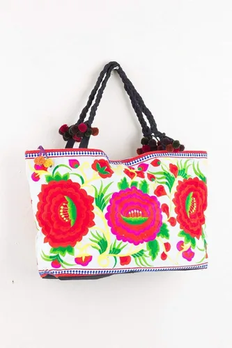 Miniatura 5 de changnoi Bolsa de playa grande floral bolsa de mano bordada Hmong Tribes de Tailandia