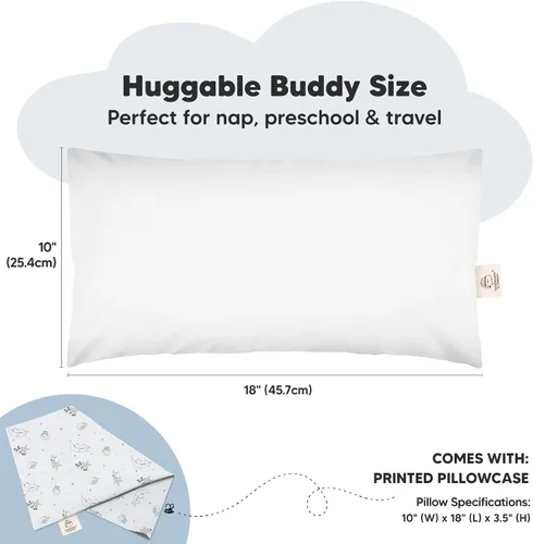 Miniatura 3 de KeaBabies Almohada para niños pequeños con funda de almohada y tamaño jumbo de 14 x 20 pulgadas, almohadas suaves de algodón orgánico para dormir