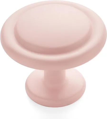 Ravinte - Pomo de zinc para puertas, alacenas y cajones de cocina, gabinetes, tocadores, de 1-1/4 de pulgada, rosa esmerilado, paquete de 15