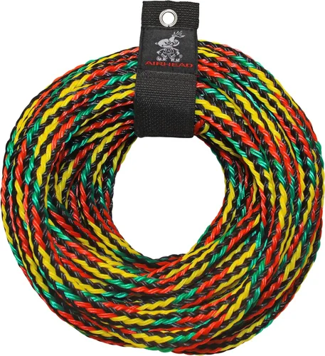 Airhead 1-6 Person Tow Rope for Towable Tubes, Heavy Duty Boat Towline for Tubing, UV Resistant 16 Strand Polypropylene with Rope Keeper, up to