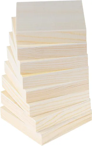Miniatura 4 de ADXCO Paquete de 8 paneles de madera de 4 x 4 pulgadas, lienzos de madera sin terminar para pintar, verter, uso artístico con óleos, acrílicos