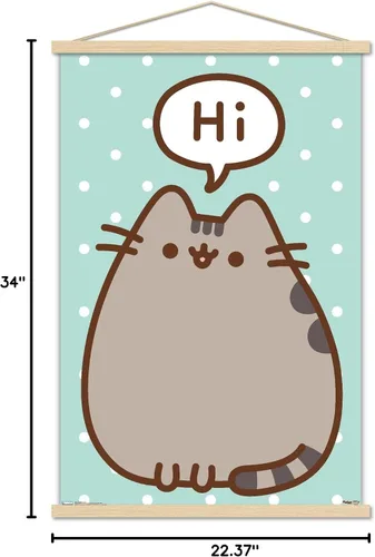 Miniatura 6 de Trends International Pusheen - Póster de pared de alta calidad, 22.375 x 34 pulgadas, paquete de impresión premium y colgador de madera de haya