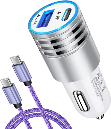 Miniatura 8 de Cargador de coche de carga rápida 30 W USB C adaptador de coche, cable tipo C a C para Google Pixel 10a 10 Pro XL/Fold 9 Pro, 8a 8 7a 7 6a 6 5 4a 3a