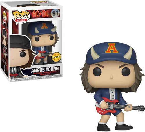 Miniatura 3 de Funko Pop Rocks: AC/DC - Agnus Angus Young - 1/6 probabilidades para variante de persecución rara - (los estilos pueden variar) - Figura de vinilo