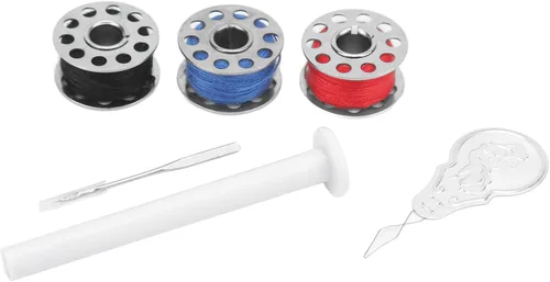 Miniatura 9 de Yosoo Máquina de coser portátil de mano, mini máquina de coser eléctrica de doble aguja, para hacer manualidades u objetos pequeños en la vida Negro