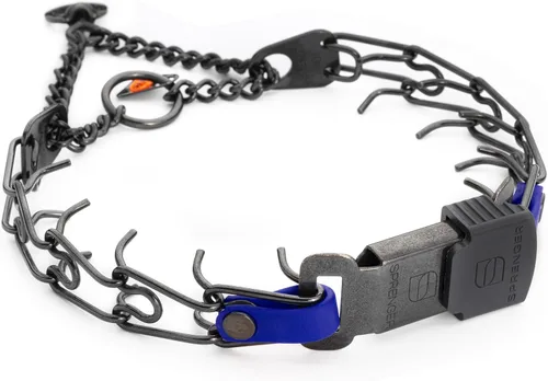 Miniatura 32 de Collar para Perro Herm Sprenger de Acero Inoxidable Negro con Hebilla de Liberación Rápida ClicLock y Inserción de Biothane Collar de Entrenamiento