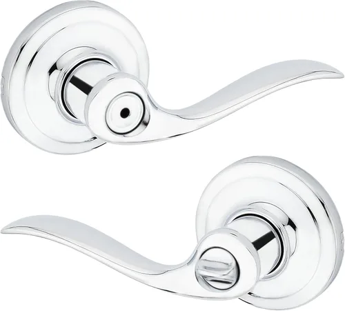 Miniatura 11 de Kwikset Tustin Manija de Puerta de Paso Interior, Palanca para Puertas de Armario y Pasillo, Palanca de Manija Reversible Sin Bloqueo, Bronce Bronce