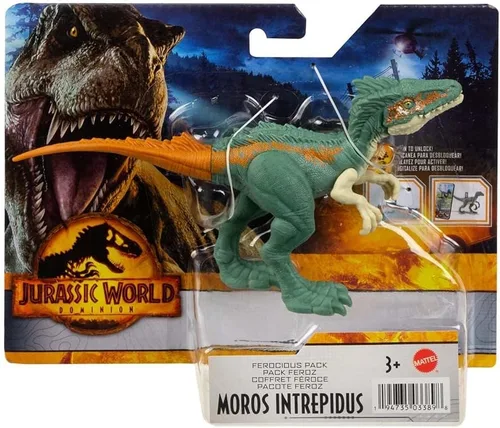 Miniatura 3 de Jurassic World Dominion - Animales feroces Dinosaurios Moros Intrepidus - Dinosaurios articulados para niños 7.1 in - Juguete de dinosaurio HDX22