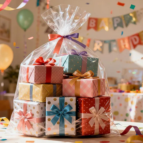 Miniatura 4 de SYOGUA Bolsas de celofán transparente extra grandes, paquete de 5 bolsas de regalo transparentes de 40 x 55 pulgadas, bolsas de plástico enormes
