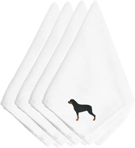 Miniatura 2 de Caroline's Treasures BB3448NPKE Affenpinscher - Juego de 4 servilletas bordadas, lavables, suaves, duraderas, servilletas de mesa para hotel