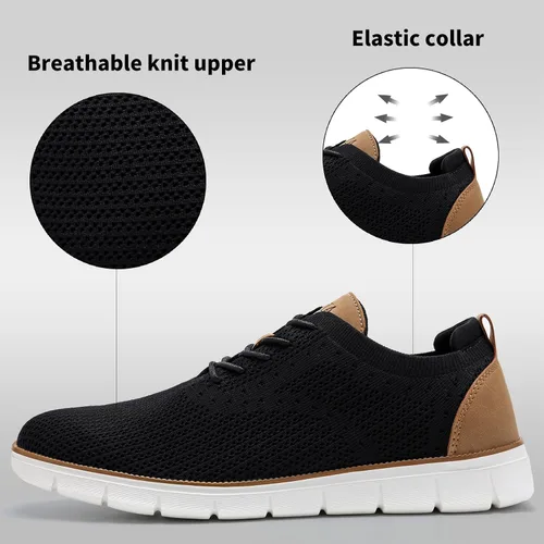 Miniatura 2 de LEZTA Zapatos deportivos de vestir casuales para hombre, ligeros, Oxford, con soporte para el arco, zapatos para caminar