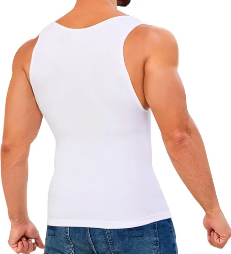 Miniatura 2 de Gleefeat Mens Compression Shirt Body Shaper Slimming Undershirt Gynecomastia Abdomen Tummy Control Shapewear Tank Top Vest