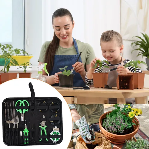 Miniatura 7 de Kit de Herramientas para Bonsái de 20 Piezas, Juego de Herramientas de Jardín para Principiantes, Regalos de Jardinería para Mujeres y Hombres