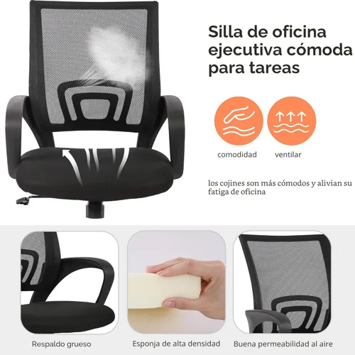 Miniatura 6 de PayLessHere Silla de oficina para casa, silla de escritorio para computadora, ergonómica, con soporte lumbar ajustable, apoyabrazos, ejecutiva