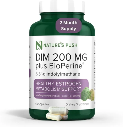 DIM 200 mg equilibrio de estrógeno para mujeres y hombres Diindolilmetano pimienta negra para acné no quístico, equilibrio hormonal, menopausia y