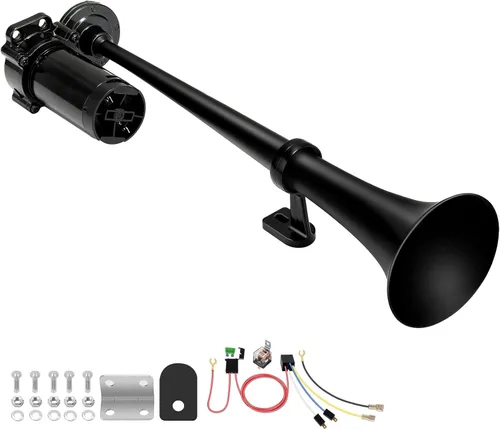 Miniatura 17 de Bocina de tren para camión de 150 db 12 V, bocina de aire doble súper ruidosa con compresor, adecuada para cualquier vehículo de 12 V, tren, coche