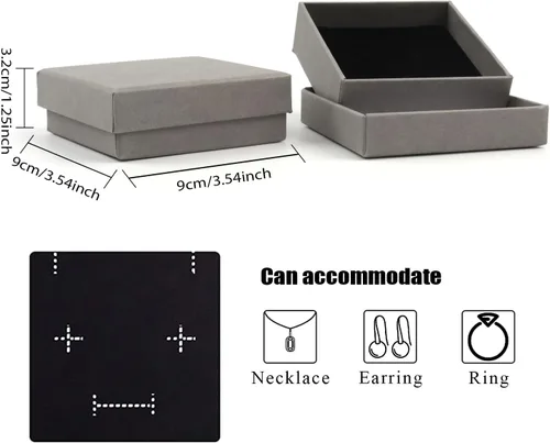 Miniatura 23 de Caja de regalo, caja de regalo, caja de regalo, 12 cajas de regalo cuadradas de cartón para joyas, caja de regalo de papel de cartón relleno