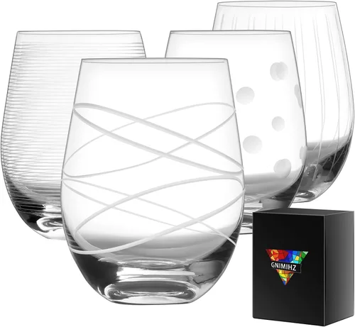 Miniatura 11 de Copas de vino sin tallo para vino tinto o blanco (juego de 2), 18 onzas, copas de vino grandes para cabernet, pinot noir, borgoña, burdeos