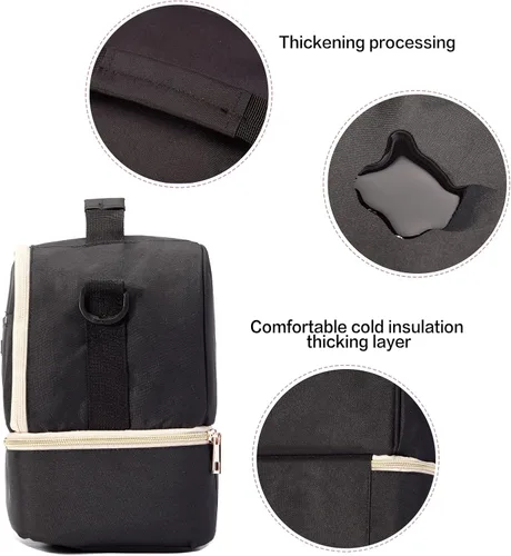 Miniatura 3 de Bolsa de extractor de leche con compartimento para extractor de leche, bolsa enfriadora y a prueba de humedad, doble capa para madre, extractor