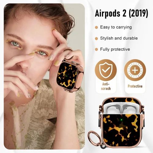 Miniatura 4 de Maxjoy para Funda Linda de AirPods 2 (2019) con Bloqueo de Seguridad, Compatible con Funda de AirPod de 2ª Generación de Mármol para Mujeres