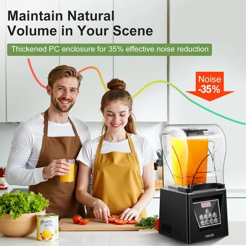 Miniatura 6 de Licuadora comercial, licuadora profesional de 2200 W 2.95 HP con carcasa de sonido de PC silenciosa, licuadoras grandes y resistentes de 70 onzas/2
