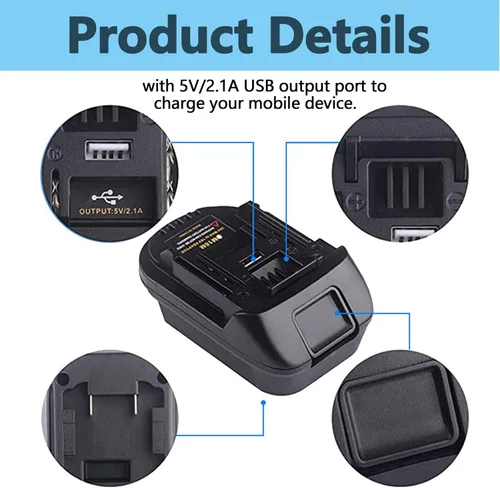 Miniatura 7 de Adaptador de batería DM18M compatible con Dewalt 18v-20v y para baterías de litio Milwaukee 18v M18, funciona compatible con herramientas eléctricas