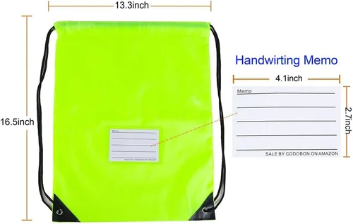 Miniatura 69 de CODOBON Paquete de 20 bolsas con cordón, mochila de cuerda de dibujo a granel, bolsa de bricolaje para gimnasio, deportes, bolsa para mujeres