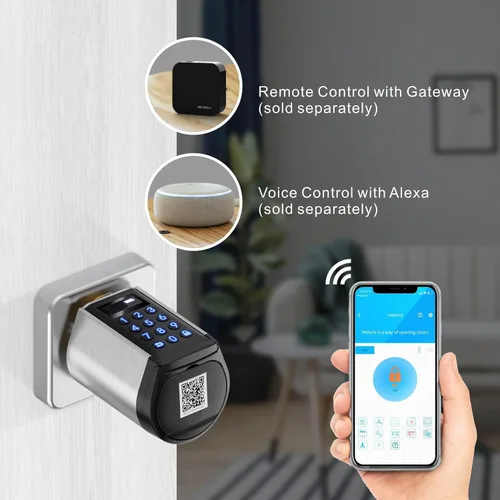 Miniatura 8 de WELOCK Cerradura Inteligente WiFi para Puerta, Perilla de Entrada sin Llave 5 en 1 con Seguridad de Bloqueo Automático, Control de Aplicación