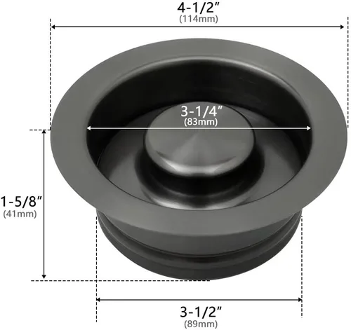 Miniatura 2 de STARSTAR Tapón de brida para fregadero de cocina, brida de eliminación de basura para ajuste orificio de drenaje estándar de fregadero de 3-1/2 Negro
