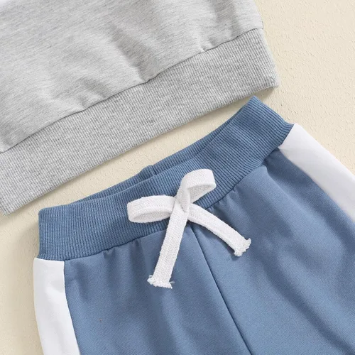 Miniatura 30 de Conjunto de sudadera de manga larga con cuello redondo y pantalones deportivos para bebés, ropa de invierno para bebé