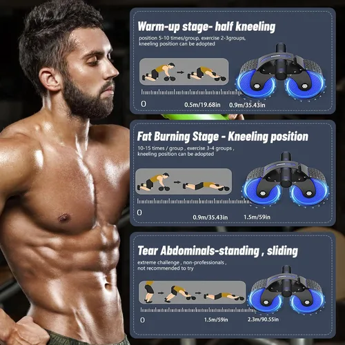 Miniatura 6 de Rueda aabdominal de rebote automático, 1 juego de rueda abdominal de rebote automático mejorada 2023 para teléfono celular, rodillo abdominal