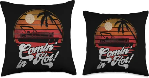 Miniatura 3 de Pontoon Boat Accessories & Lake Life Tees Comin in in Hot Funny Lake Life Pontón Boat Owner Pillow, 18 x 18 pulgadas, multicolor