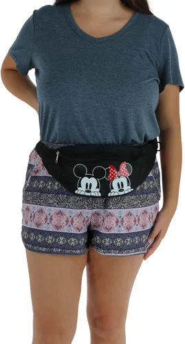 Miniatura 5 de Jerry Leigh Disney Peeking Mickey Mouse y Minnie Mouse Riñonera, Negro, talla única