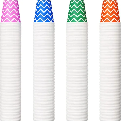 Miniatura 10 de Paquete de 1000 vasos de papel de 5 onzas, vasos desechables de papel multicolor, vasos pequeños para enjuague bucal, vasos para bebidas frías