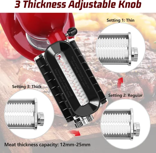 Miniatura 2 de Accesorio Ablandador de Carne de Grosor Ajustable para Batidoras de Pie KitchenAid, Herramienta Ablandadora de Carne, Accesorios de Procesador