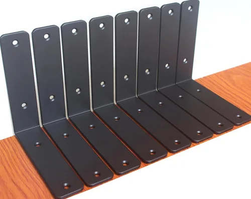 Miniatura 32 de Paquete de 12 soportes de estante en L de 8 pulgadas de largo x 6 pulgadas de alto x 1.5 pulgadas de ancho, 5 mm de grosor, soporte de estante en L