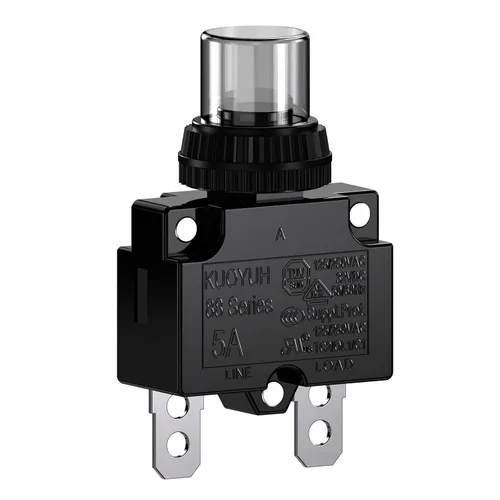 Miniatura 18 de Disyuntores de 3 Amperios Protector de Interruptor de Sobrecarga Térmica Serie 88 Restablecimiento Manual con Botón Pulsador con Terminales