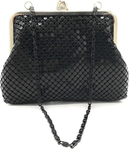Bolso de malla metálica de embrague de mujer XS Cadena de transporte de mano para cóctel, fiesta, baile de graduación, banquete de boda