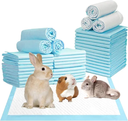 Miniatura 10 de kathson 100 almohadillas desechables para orina de conejo, 18 x 13 pulgadas, almohadillas de entrenamiento de inodoro súper absorbentes para Azul