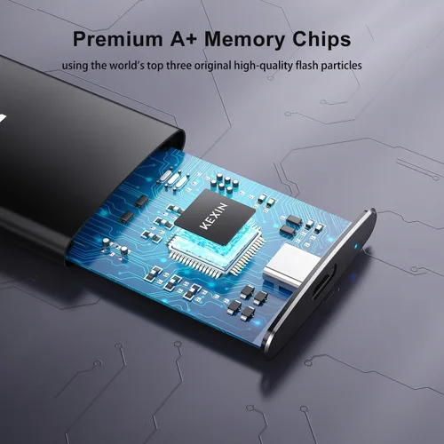 Miniatura 7 de KEXIN Disco duro externo SSD 1TB Disco duro externo USB C SSD portátil, hasta 500 MB/s, USB 3.1 Unidad de estado sólido externa 1T para PC, Mac