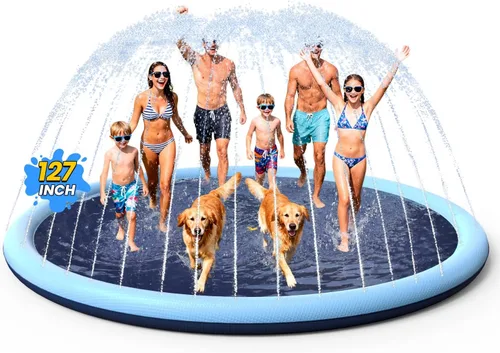 Miniatura 23 de VISTOP - Alfombrilla antideslizante para niños y perros, juguetes acuáticos de verano para piscinas de aspersión - Alfombrilla divertida para jugar