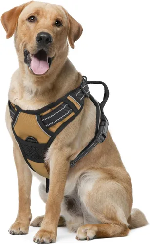 Miniatura 11 de MoNiBloom Arnés reflectante para perro, arnés de chaleco sin tirones con asa, arnés ajustable y acolchado suave para mascotas para perros grandes