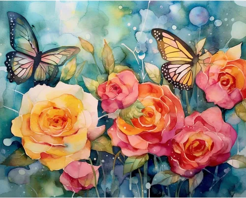 Tucocoo Kits de pintura por números de rosas coloridas de 16 x 20 pulgadas, lienzo digital de pintura al óleo para adultos principiantes con Obras