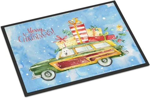 Miniatura 62 de Caroline's Treasures CK1311MAT Cavalier Spaniel Poinsettas - Felpudo de 18 x 27 pulgadas, tapete para puerta delantera, interior y exterior