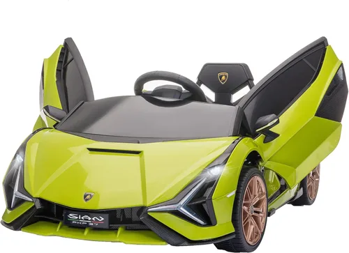 Aosom 12 V Auto de paseo Lamborghini SIAN con licencia, automóvil eléctrico con batería para niños con control remoto, bocina, música y faros, color